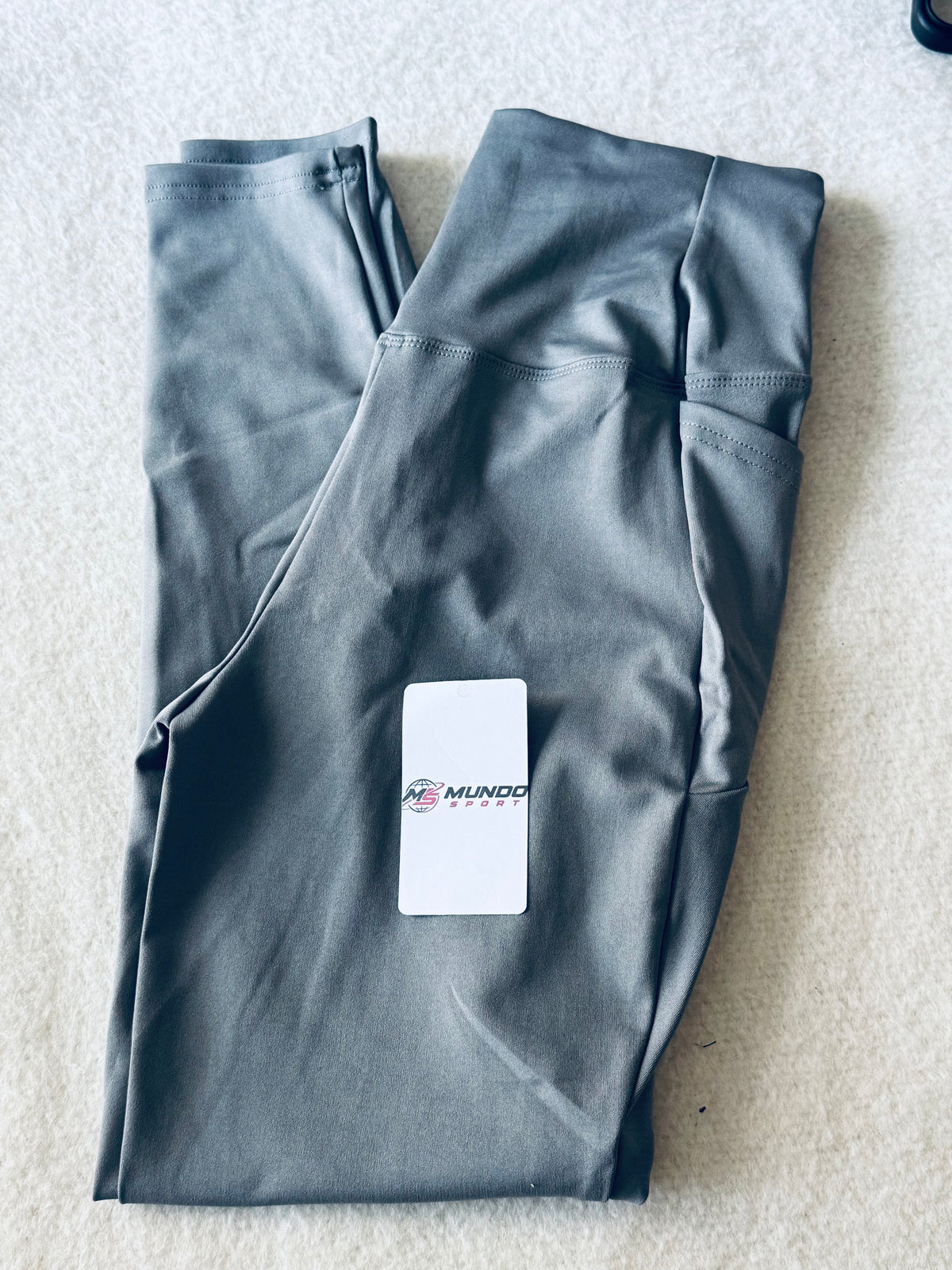pantalones de yoga de cintura alta para mujer, leggings deportivos elásticos,pantalones ajustados que realzan las caderas con prácticos bolsillos